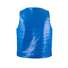 Load image into Gallery viewer, Royal blue leather utility vest
