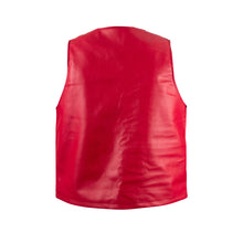 Load image into Gallery viewer, Red leather utility vest
