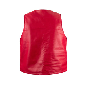 Red leather utility vest