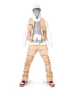 Off White leather utility vest