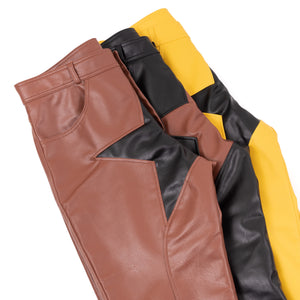 Brown Starboy Leather Pants