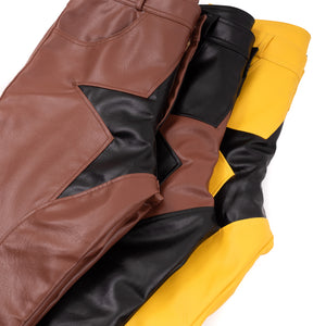 Yellow Starboy Leather Pants