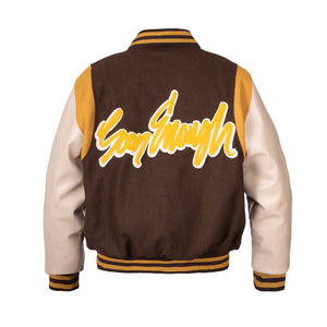 Brown Old English Collegiate Varsity Jacket