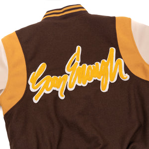 Brown Old English Collegiate Varsity Jacket