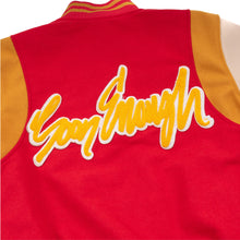 Load image into Gallery viewer, Red Old English Collegiate Varsity Jacket
