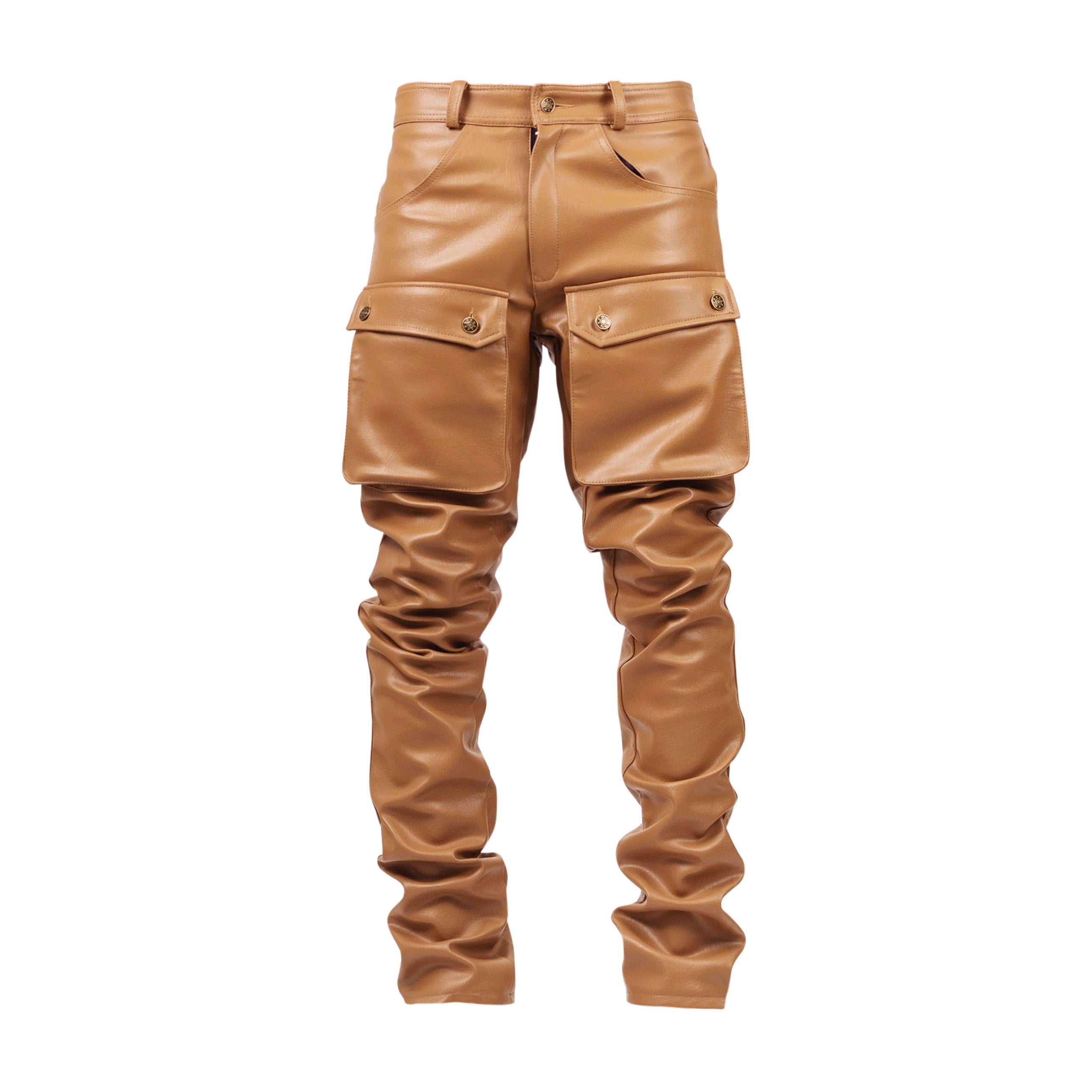 Nude leather cargo pants – Soon Enough